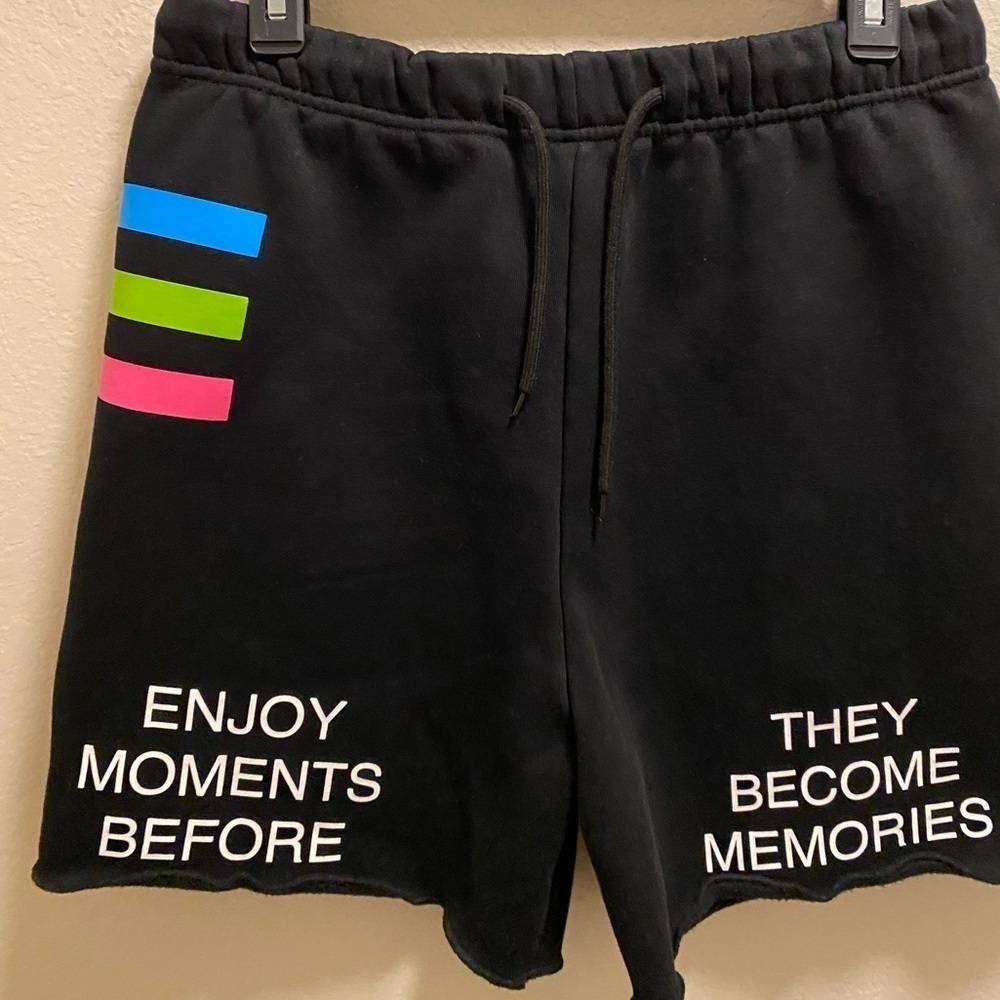 Revolve Mayfair The Label Black Graphic Drawstring Shorts Size M/L - Picture 9 of 12